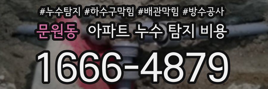 문원동 아파트 누수 탐지 비용