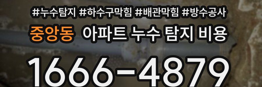 중앙동 아파트 누수 탐지 비용
