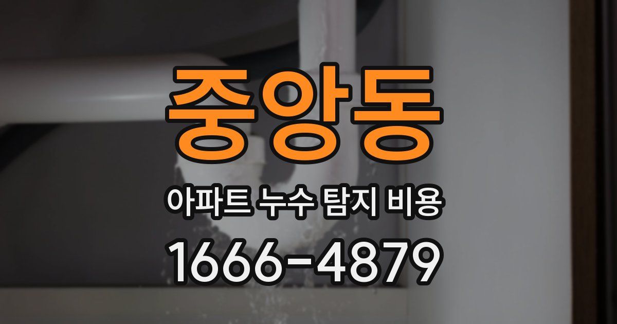 중앙동 아파트 누수 탐지 비용