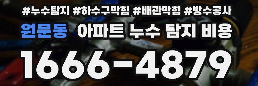 원문동 아파트 누수 탐지 비용