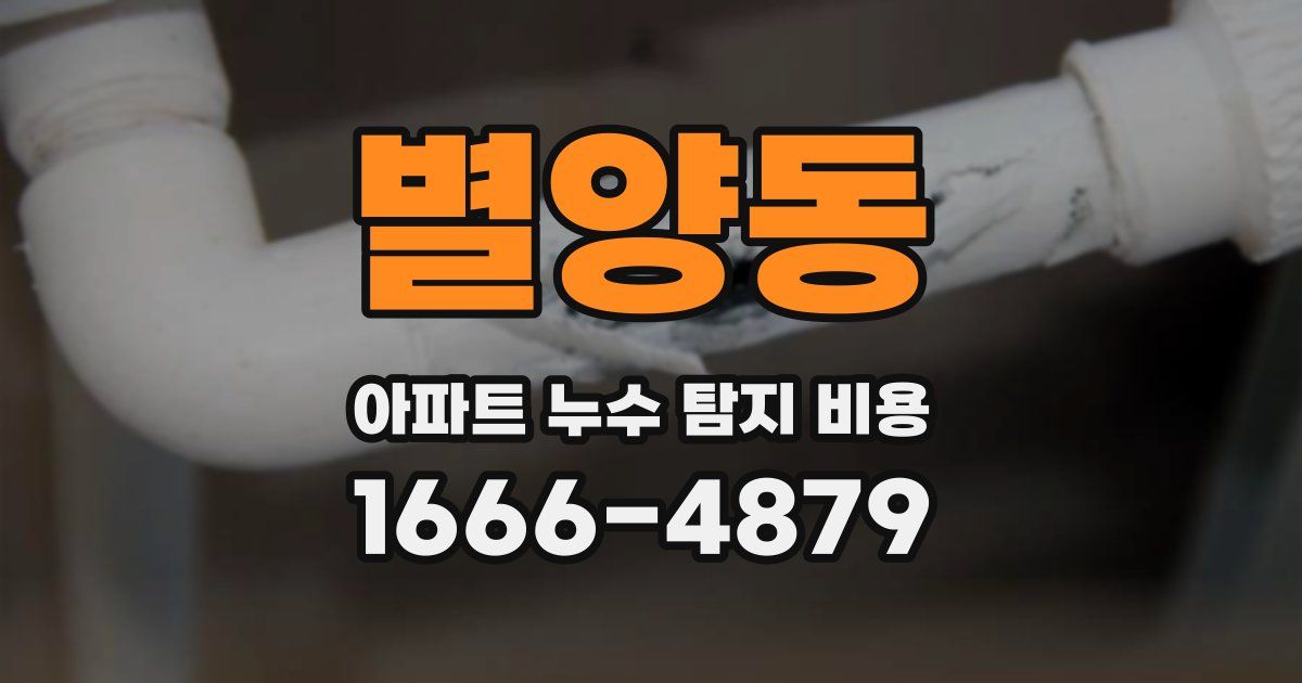 별양동 아파트 누수 탐지 비용