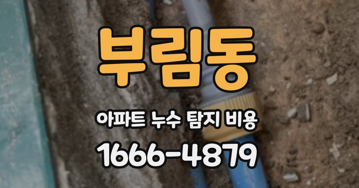 부림동 아파트 누수 탐지 비용