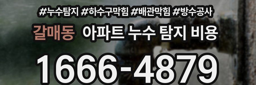 갈매동 아파트 누수 탐지 비용