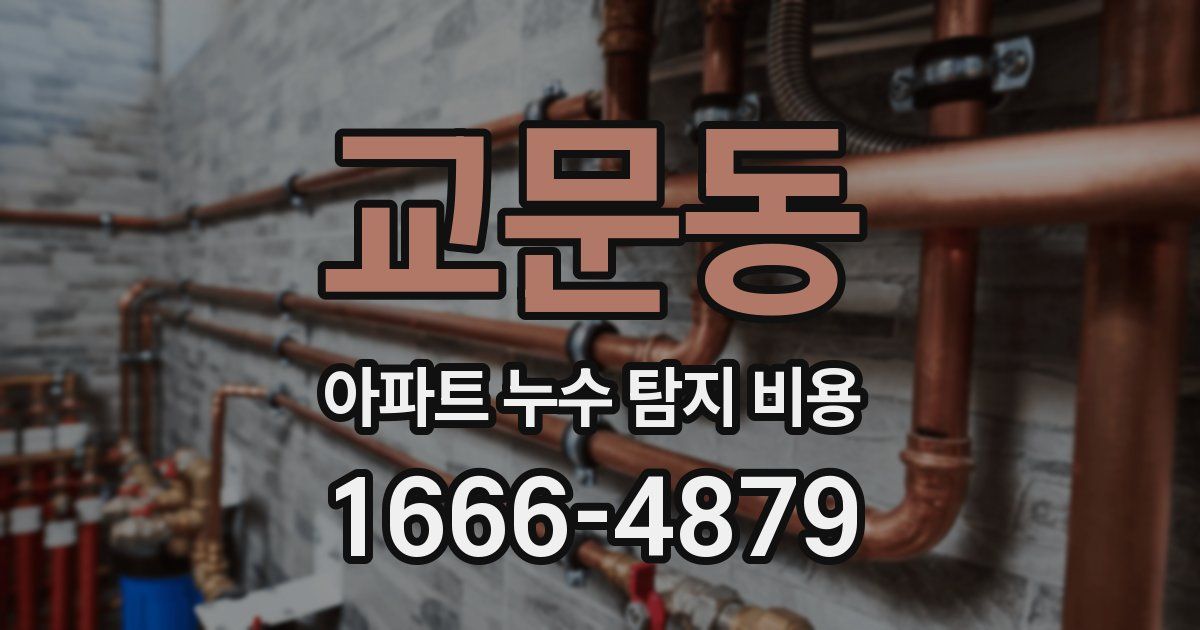 교문동 아파트 누수 탐지 비용
