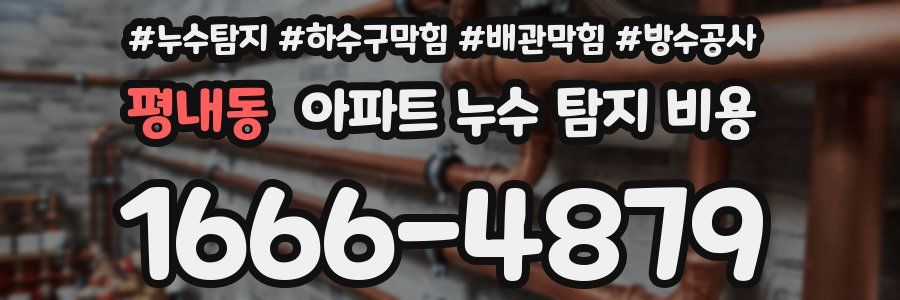 평내동 아파트 누수 탐지 비용