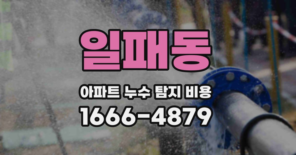 일패동 아파트 누수 탐지 비용