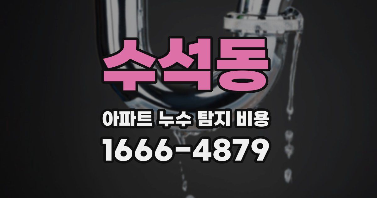 수석동 아파트 누수 탐지 비용