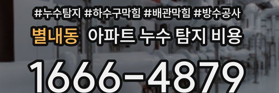 별내동 아파트 누수 탐지 비용