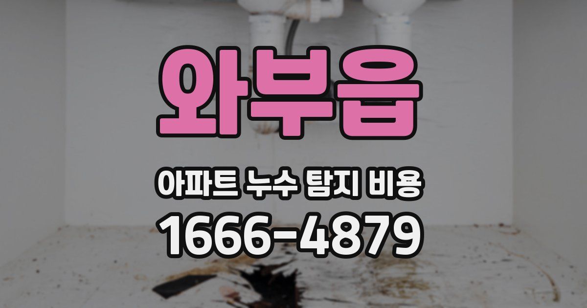 와부읍 아파트 누수 탐지 비용
