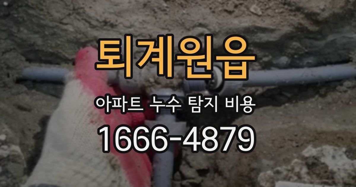 퇴계원읍 아파트 누수 탐지 비용