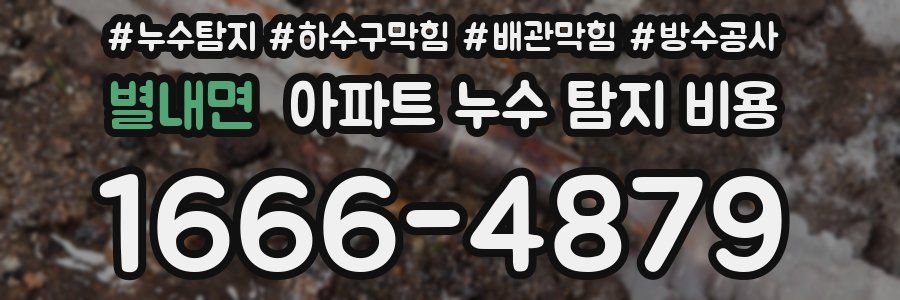 별내면 아파트 누수 탐지 비용