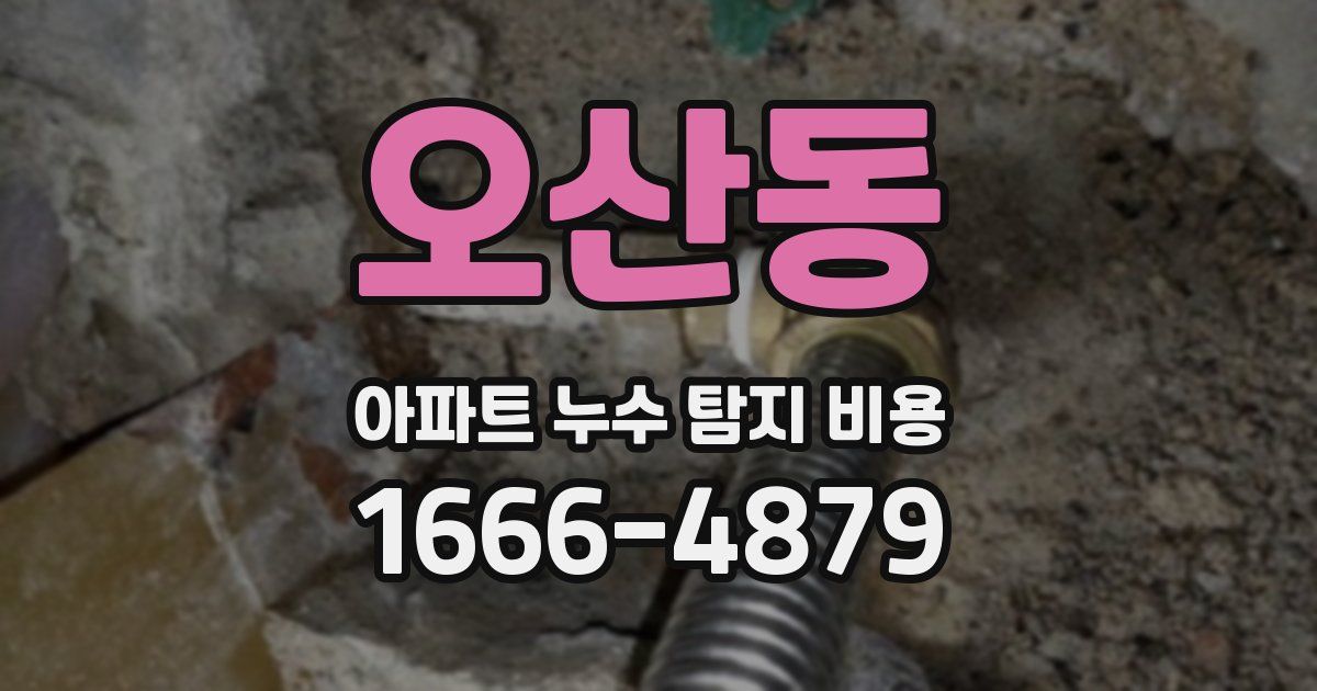 오산동 아파트 누수 탐지 비용