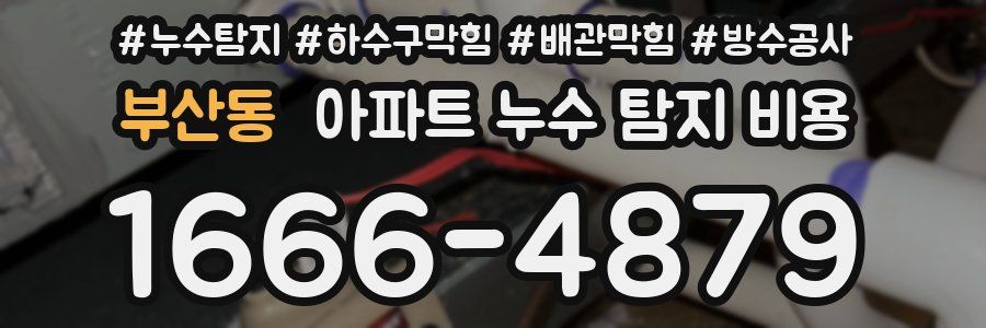 부산동 아파트 누수 탐지 비용