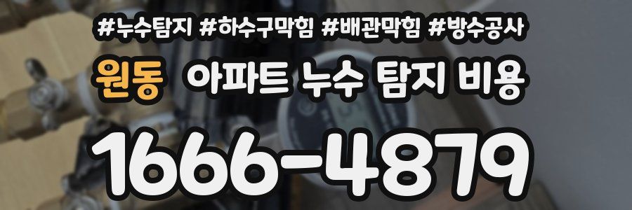 원동 아파트 누수 탐지 비용