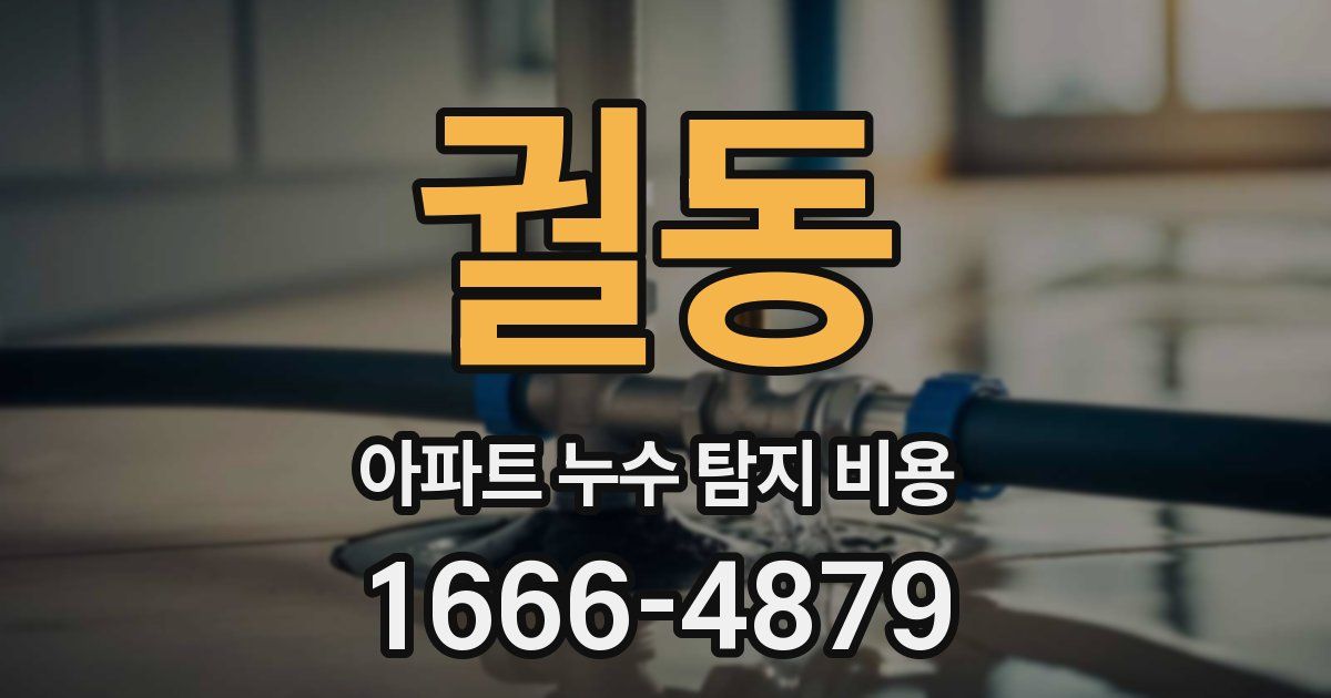 궐동 아파트 누수 탐지 비용