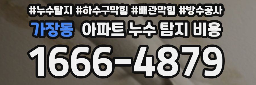 가장동 아파트 누수 탐지 비용