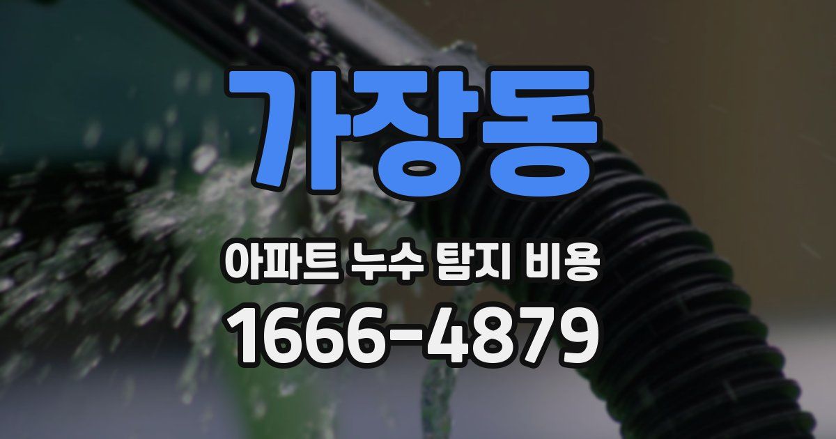 가장동 아파트 누수 탐지 비용