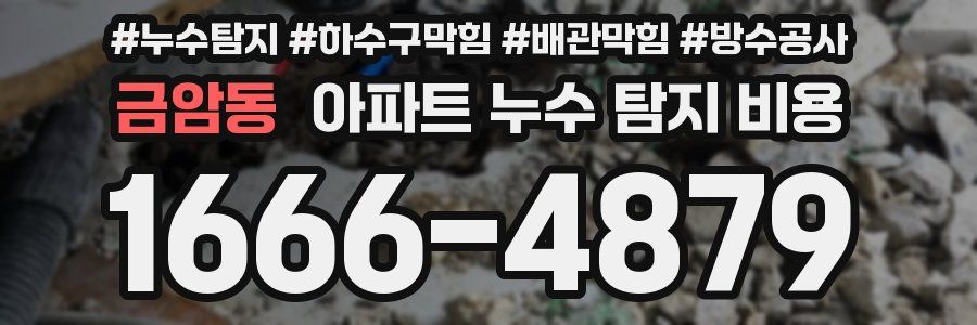 금암동 아파트 누수 탐지 비용