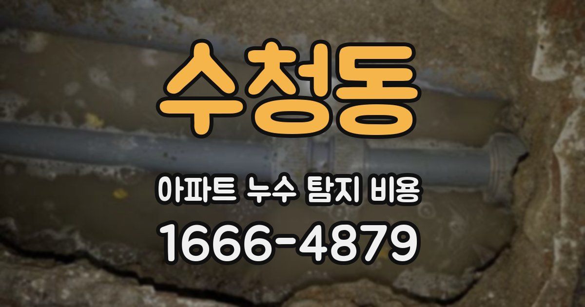 수청동 아파트 누수 탐지 비용