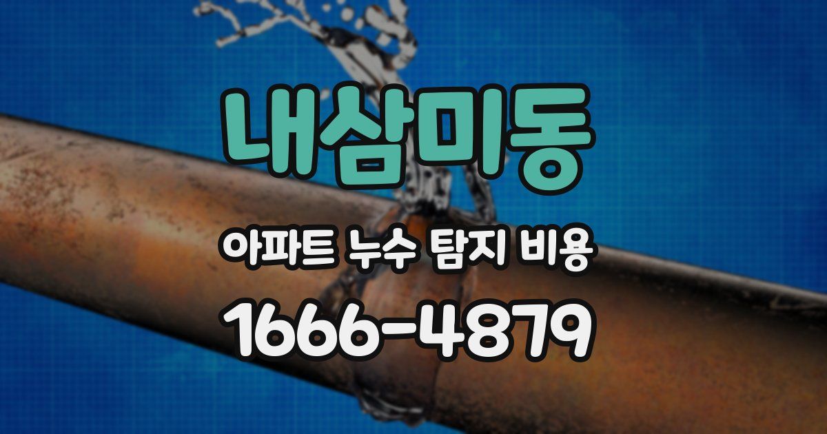 내삼미동 아파트 누수 탐지 비용