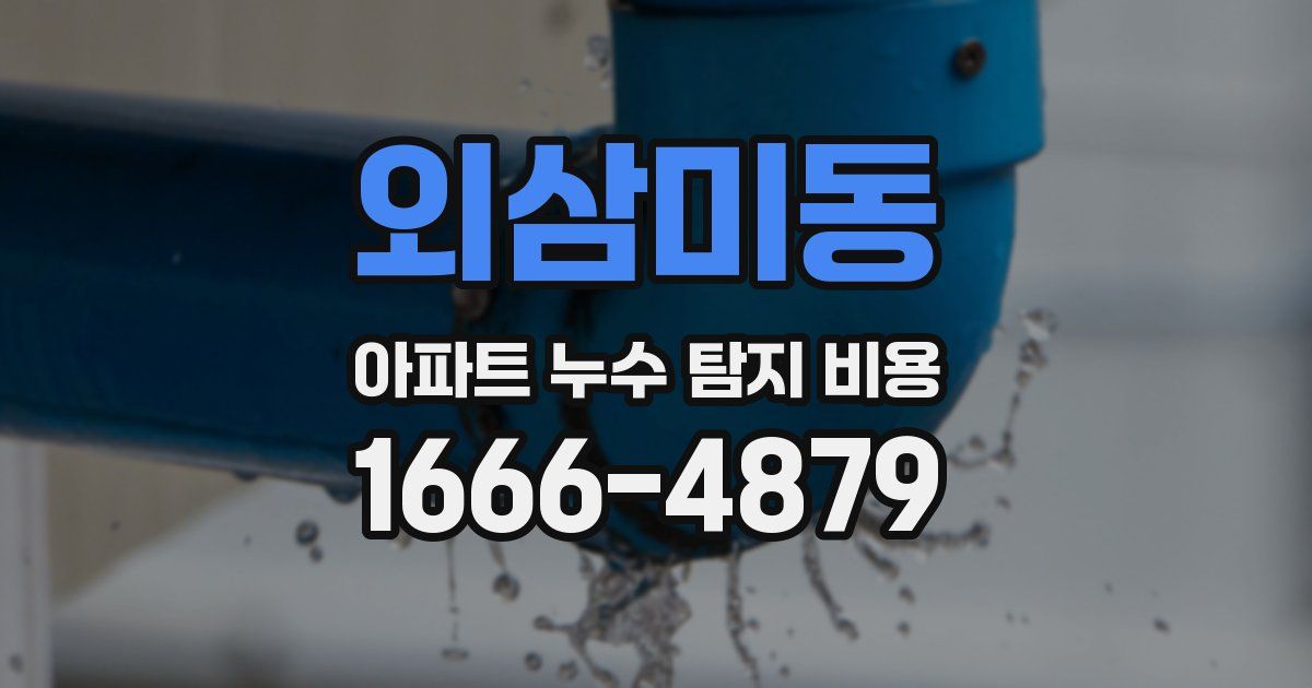외삼미동 아파트 누수 탐지 비용