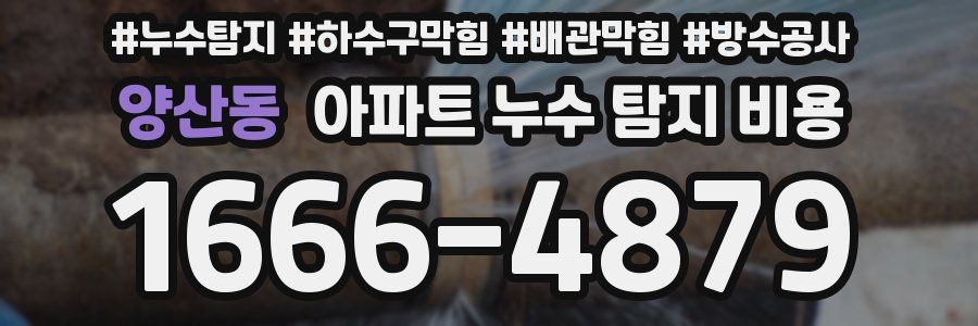 양산동 아파트 누수 탐지 비용