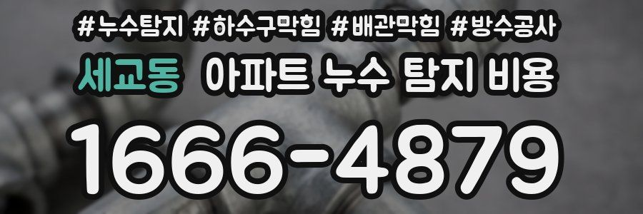세교동 아파트 누수 탐지 비용