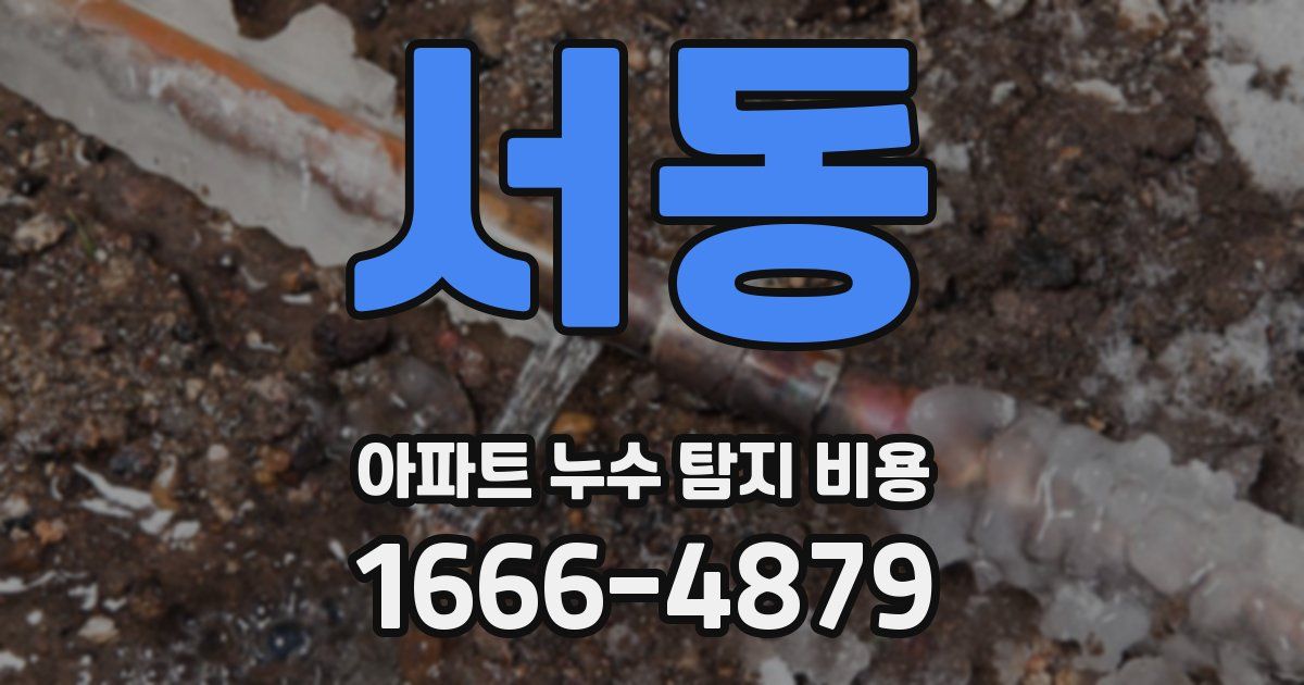 서동 아파트 누수 탐지 비용