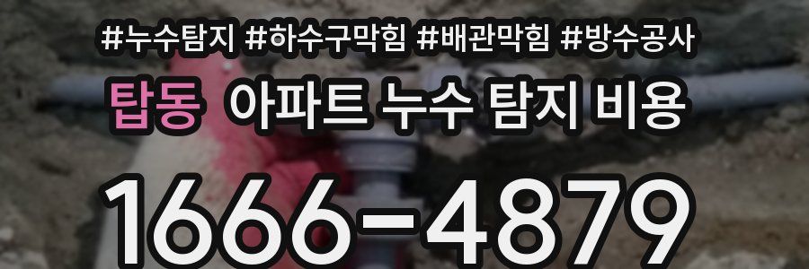 탑동 아파트 누수 탐지 비용