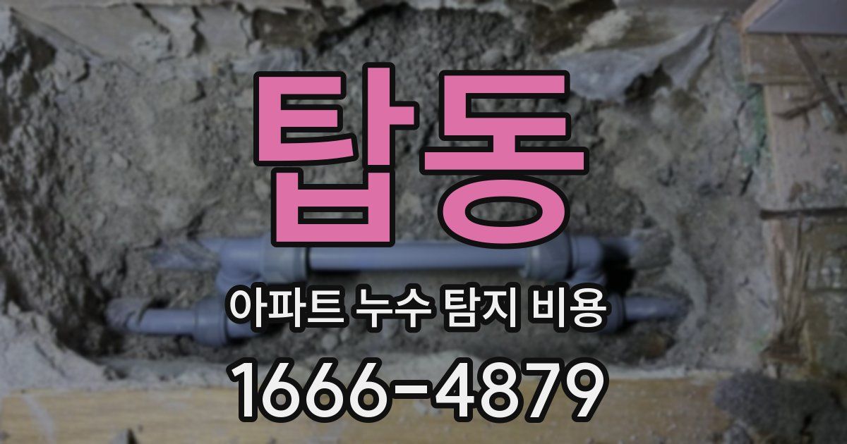 탑동 아파트 누수 탐지 비용