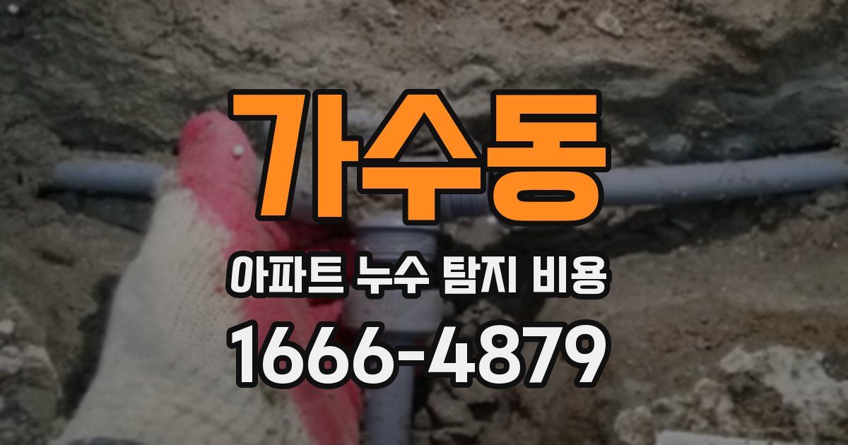 가수동 아파트 누수 탐지 비용