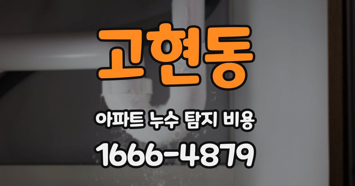 고현동 아파트 누수 탐지 비용