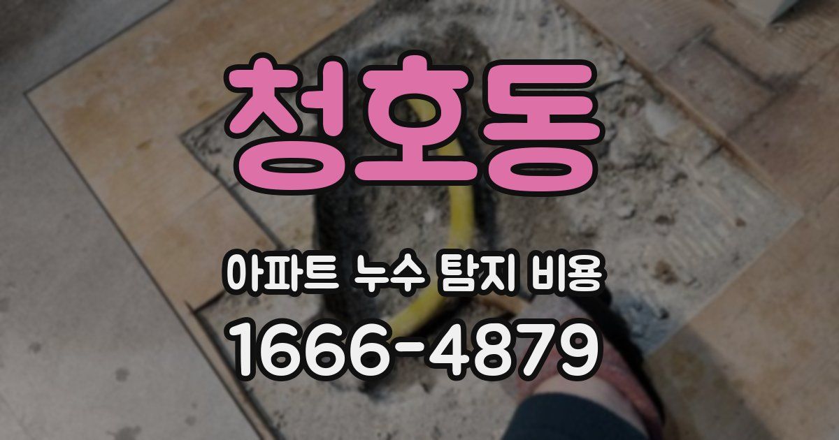 청호동 아파트 누수 탐지 비용