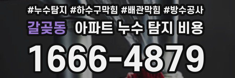 갈곶동 아파트 누수 탐지 비용