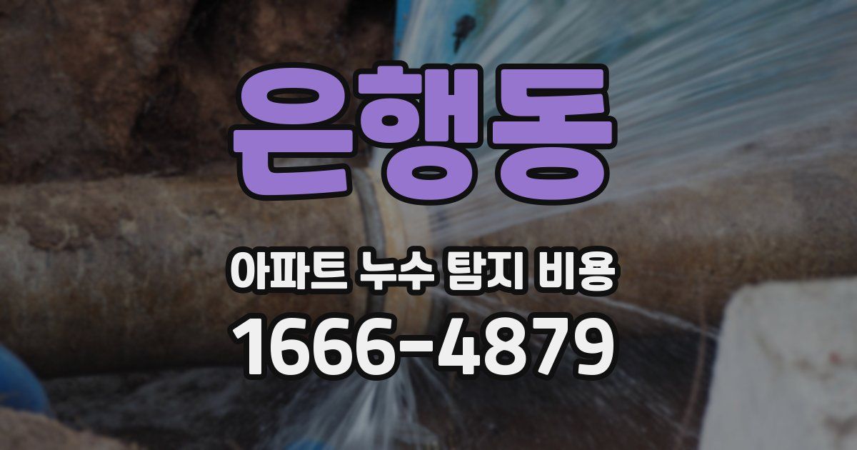 은행동 아파트 누수 탐지 비용