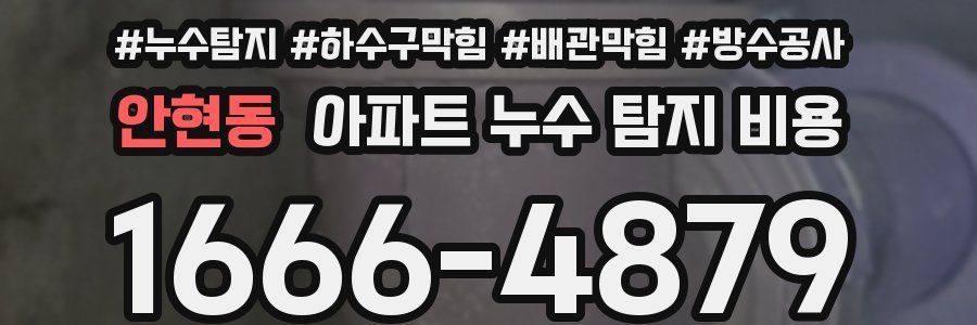 안현동 아파트 누수 탐지 비용