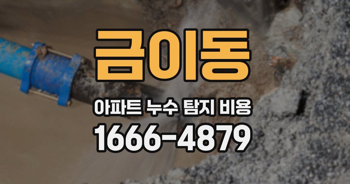 금이동 아파트 누수 탐지 비용