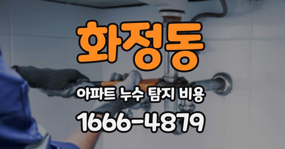 화정동 아파트 누수 탐지 비용