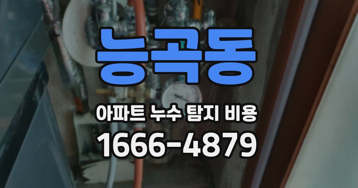 능곡동 아파트 누수 탐지 비용