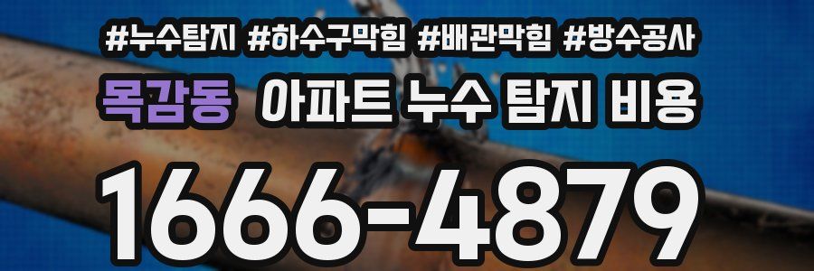 목감동 아파트 누수 탐지 비용
