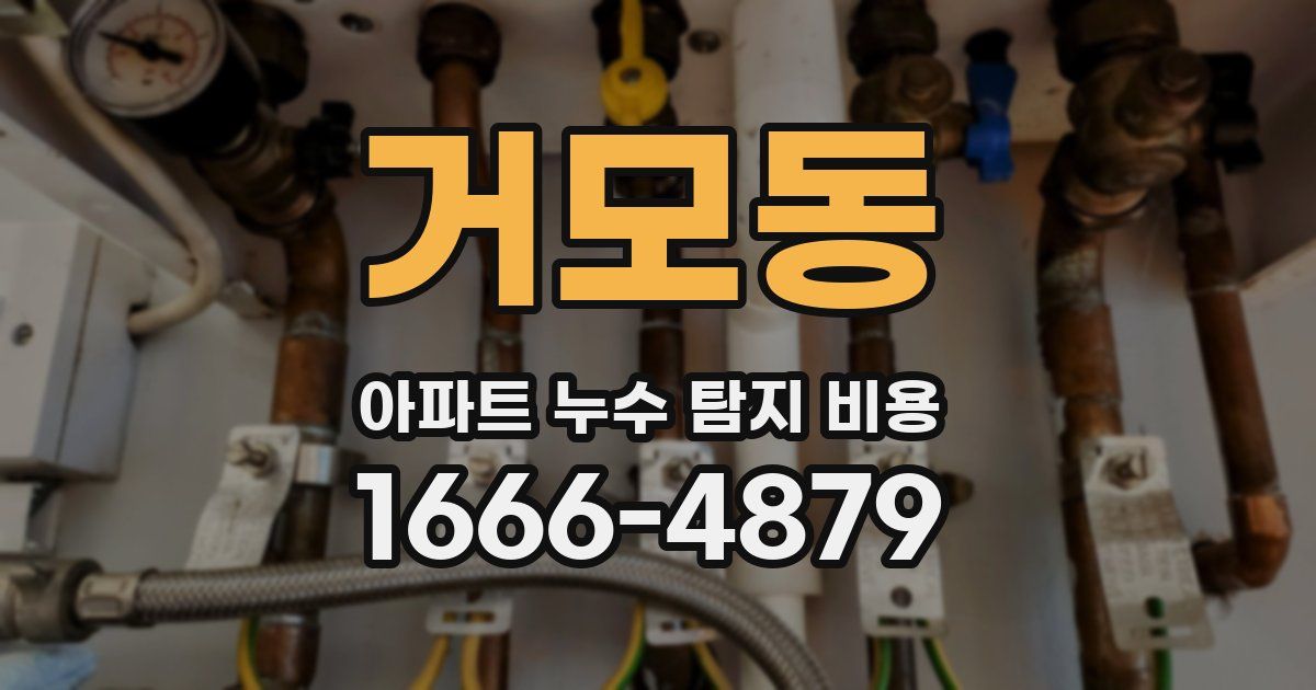 거모동 아파트 누수 탐지 비용