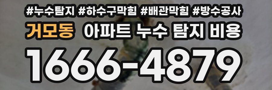 거모동 아파트 누수 탐지 비용