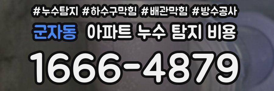 군자동 아파트 누수 탐지 비용