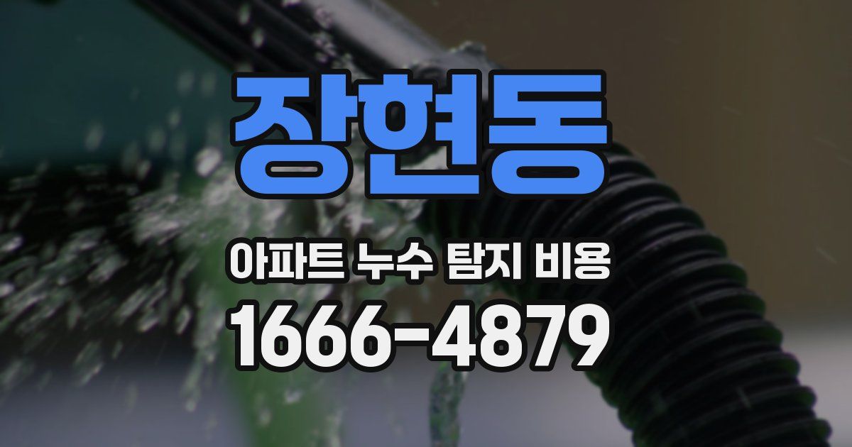 장현동 아파트 누수 탐지 비용