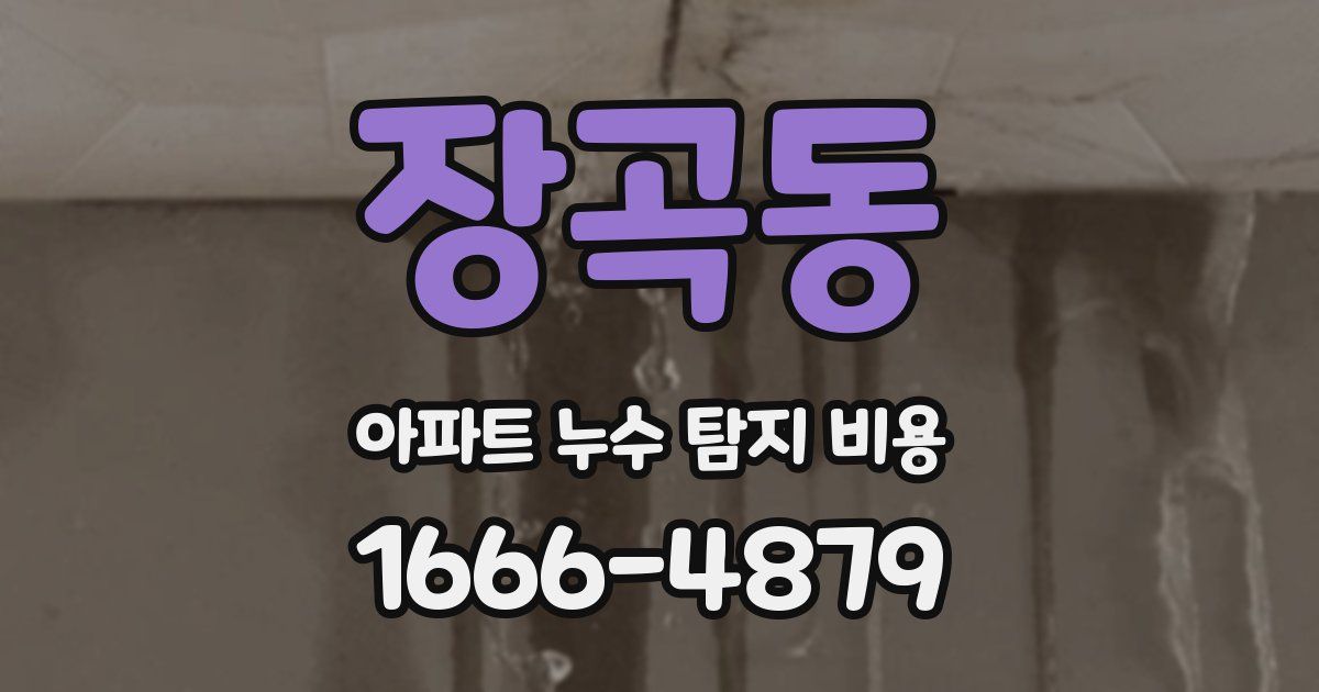 장곡동 아파트 누수 탐지 비용
