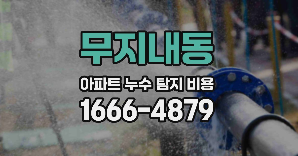 무지내동 아파트 누수 탐지 비용