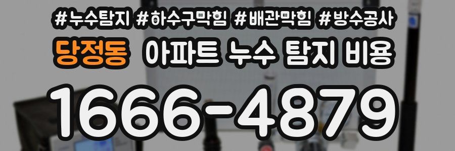 당정동 아파트 누수 탐지 비용