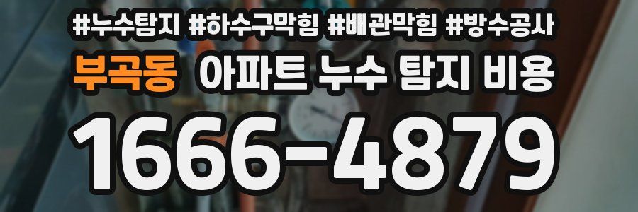 부곡동 아파트 누수 탐지 비용