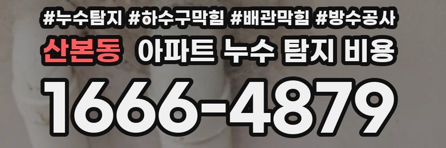 산본동 아파트 누수 탐지 비용