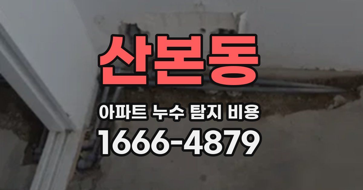 산본동 아파트 누수 탐지 비용